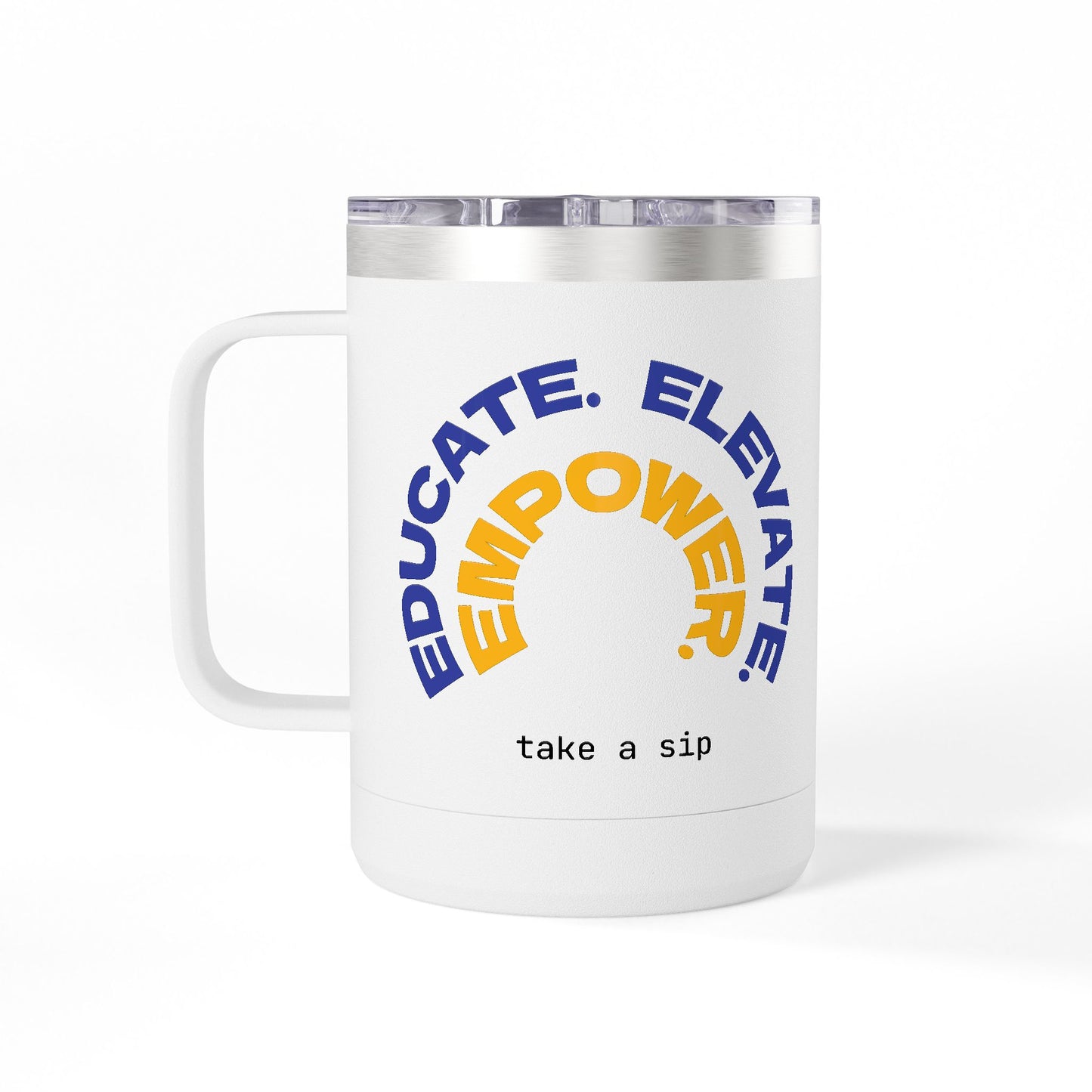 15oz Insulated Coffee Tumbler — Modern Block Letter Pattern 'UN'