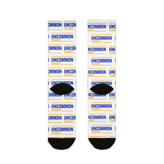 Uncommon School Logo Crew Socks — Sublimated Athletic Novelty Socks