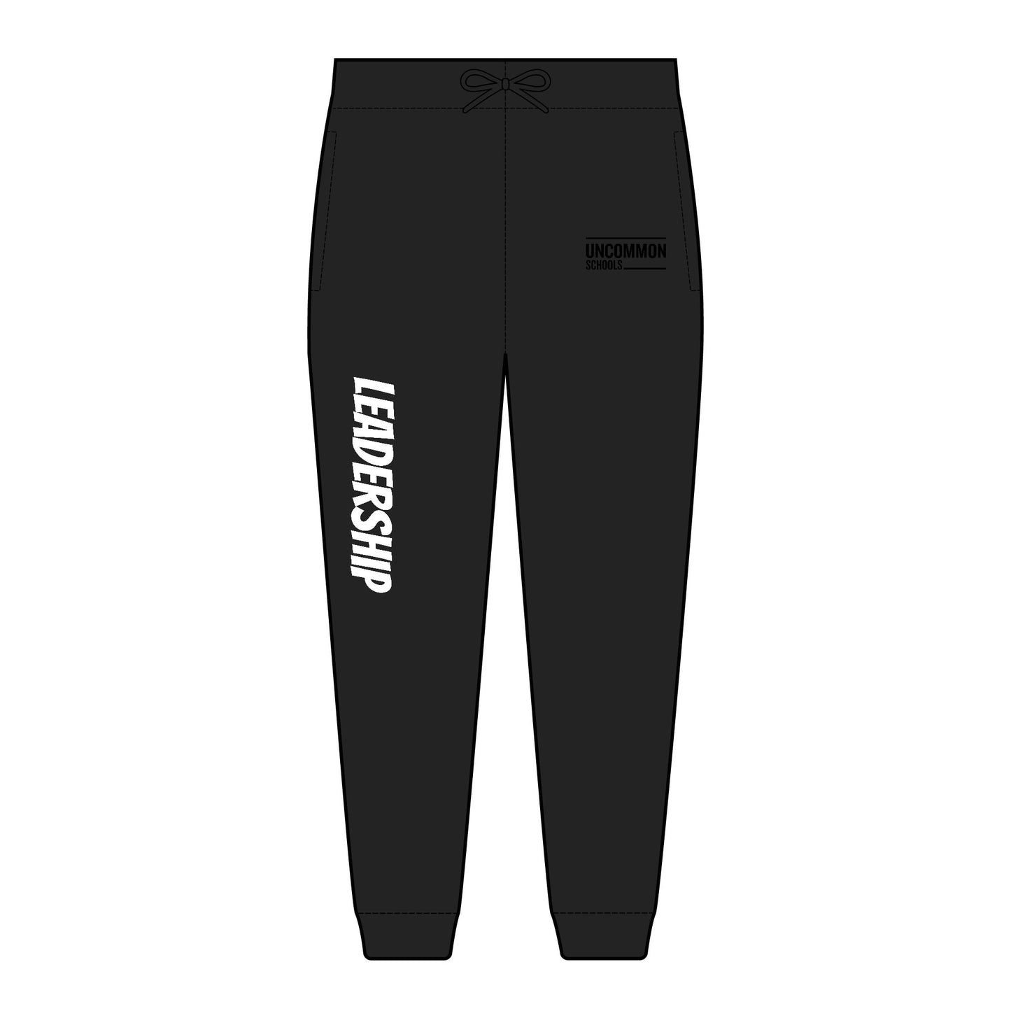 Leadership Embroidered Joggers — Unisex Fleece Sweatpants with 'Leadership' Side Script