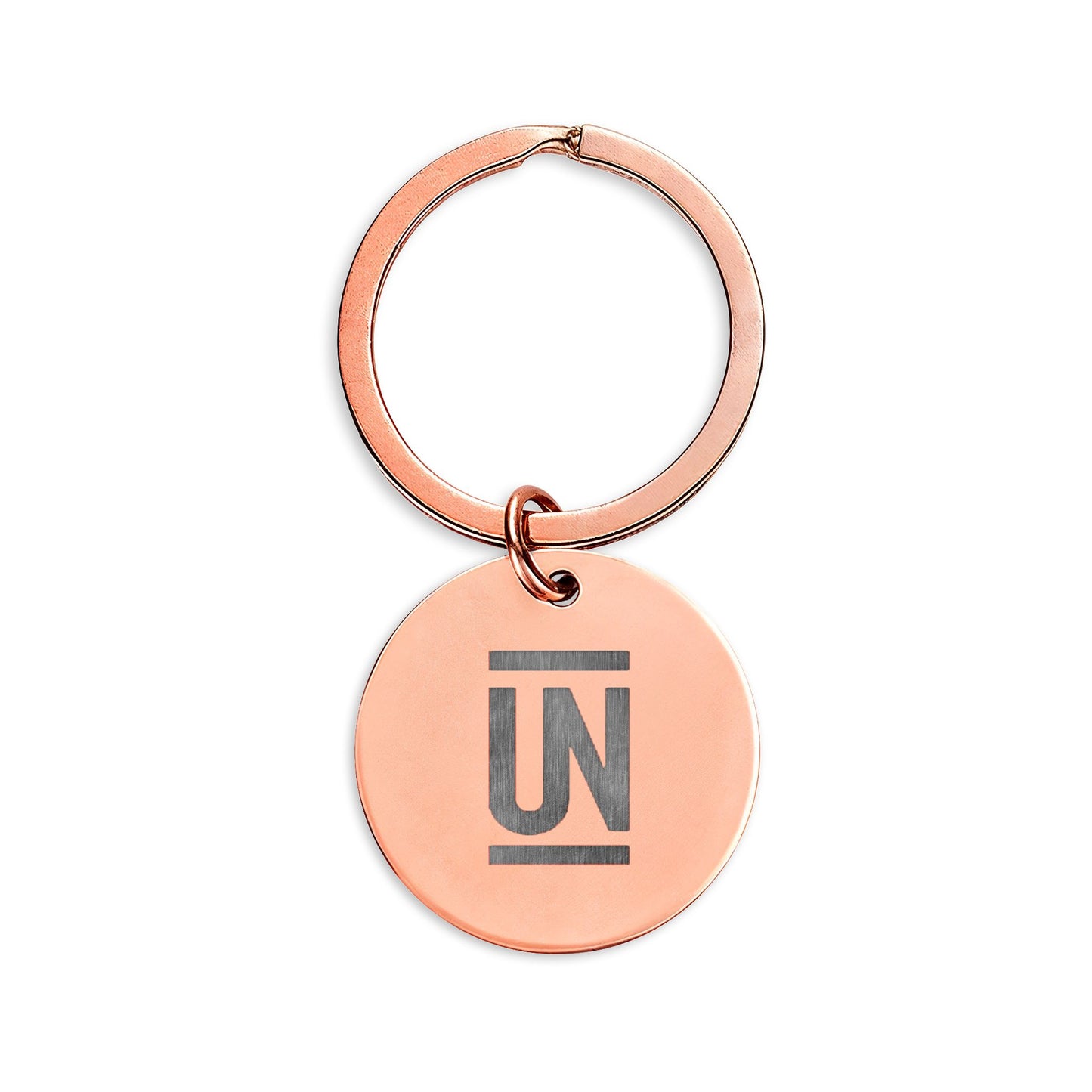 Engraved Stainless Steel Round Keychain — Uncommon Schools Logo