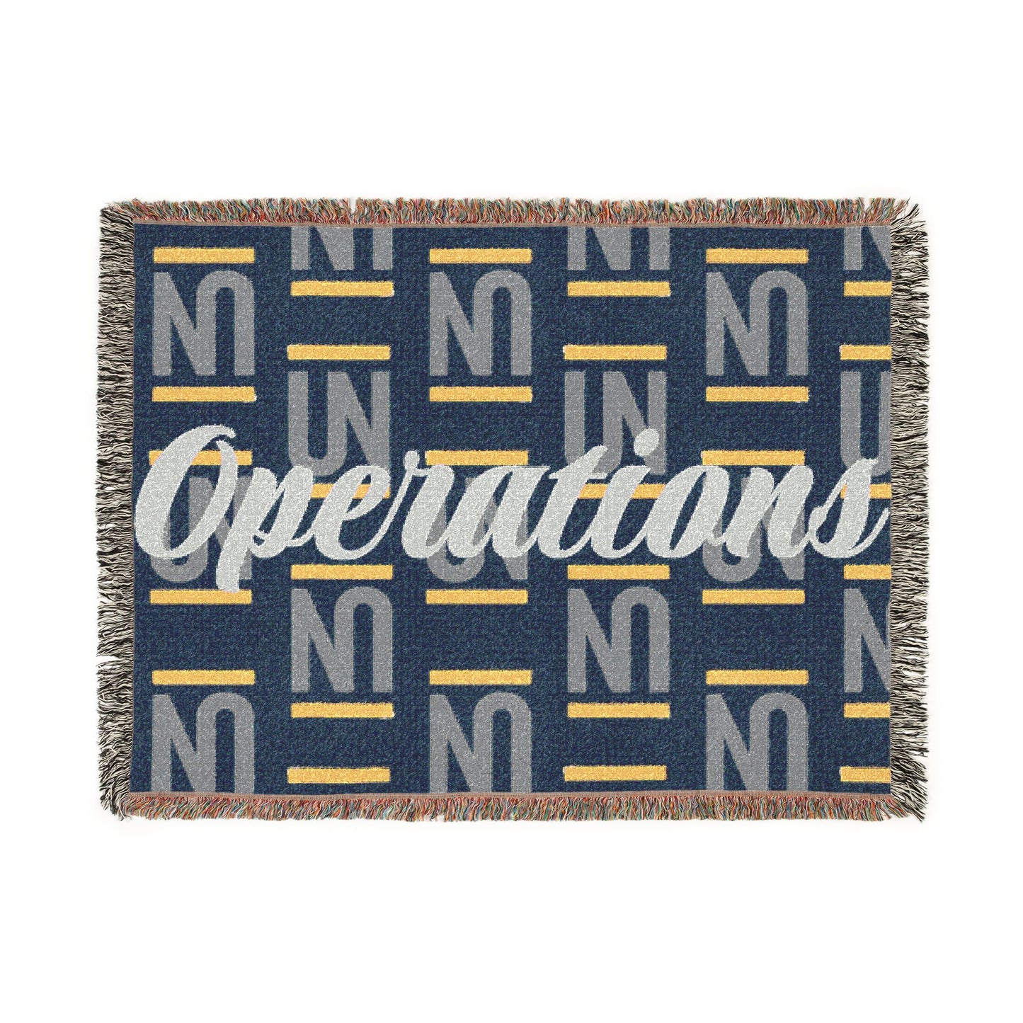 Operations Pattern Woven Blanket — Cozy Team Logo Throw for Office, Home & Gifts