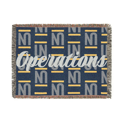 Operations Pattern Woven Blanket — Cozy Team Logo Throw for Office, Home & Gifts