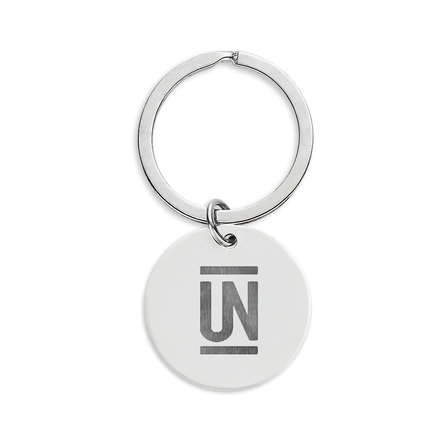 Engraved Stainless Steel Round Keychain — Uncommon Schools Logo