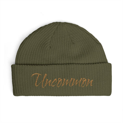 Uncommon Cuff Beanie — Embroidered Script Winter Hat