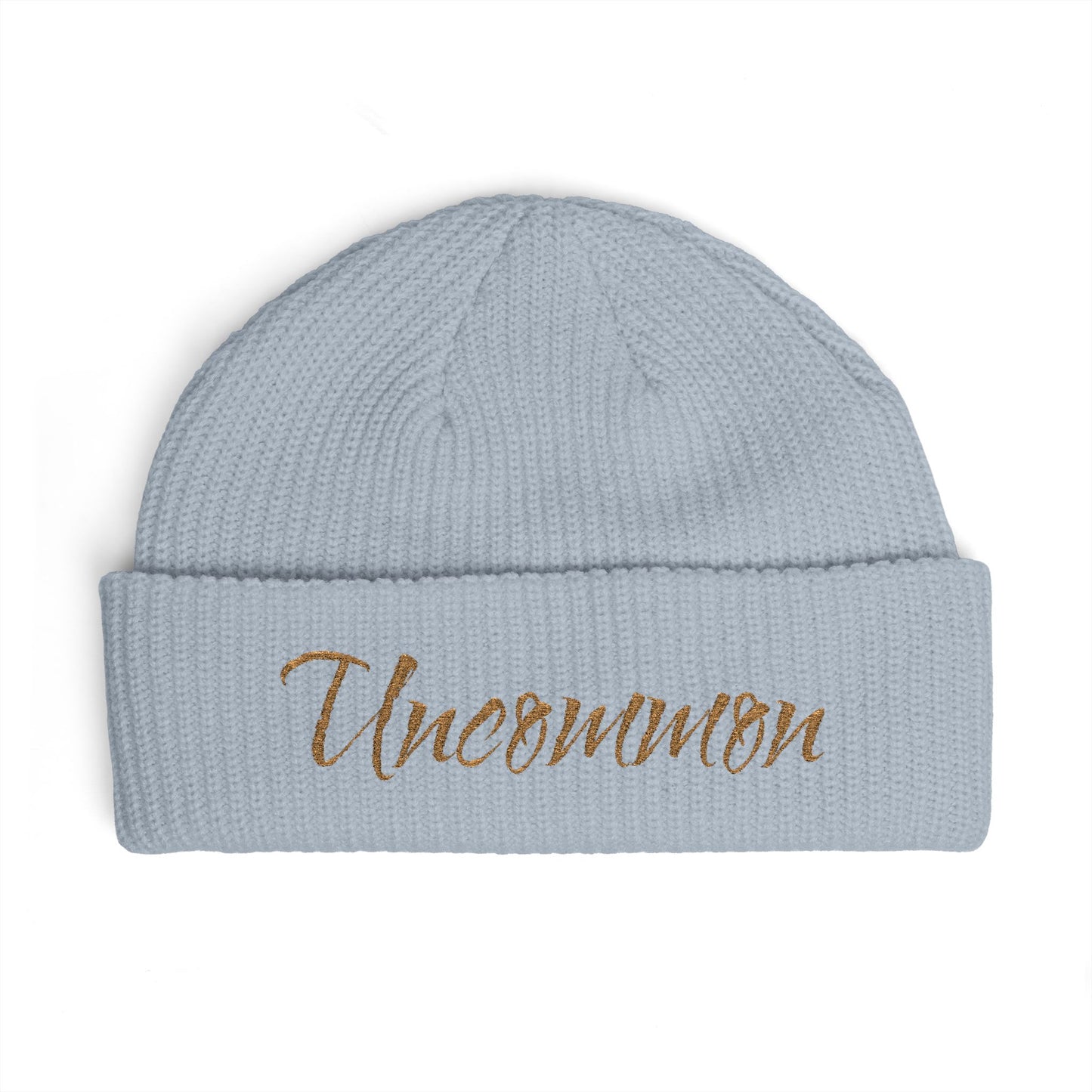 Uncommon Cuff Beanie — Embroidered Script Winter Hat