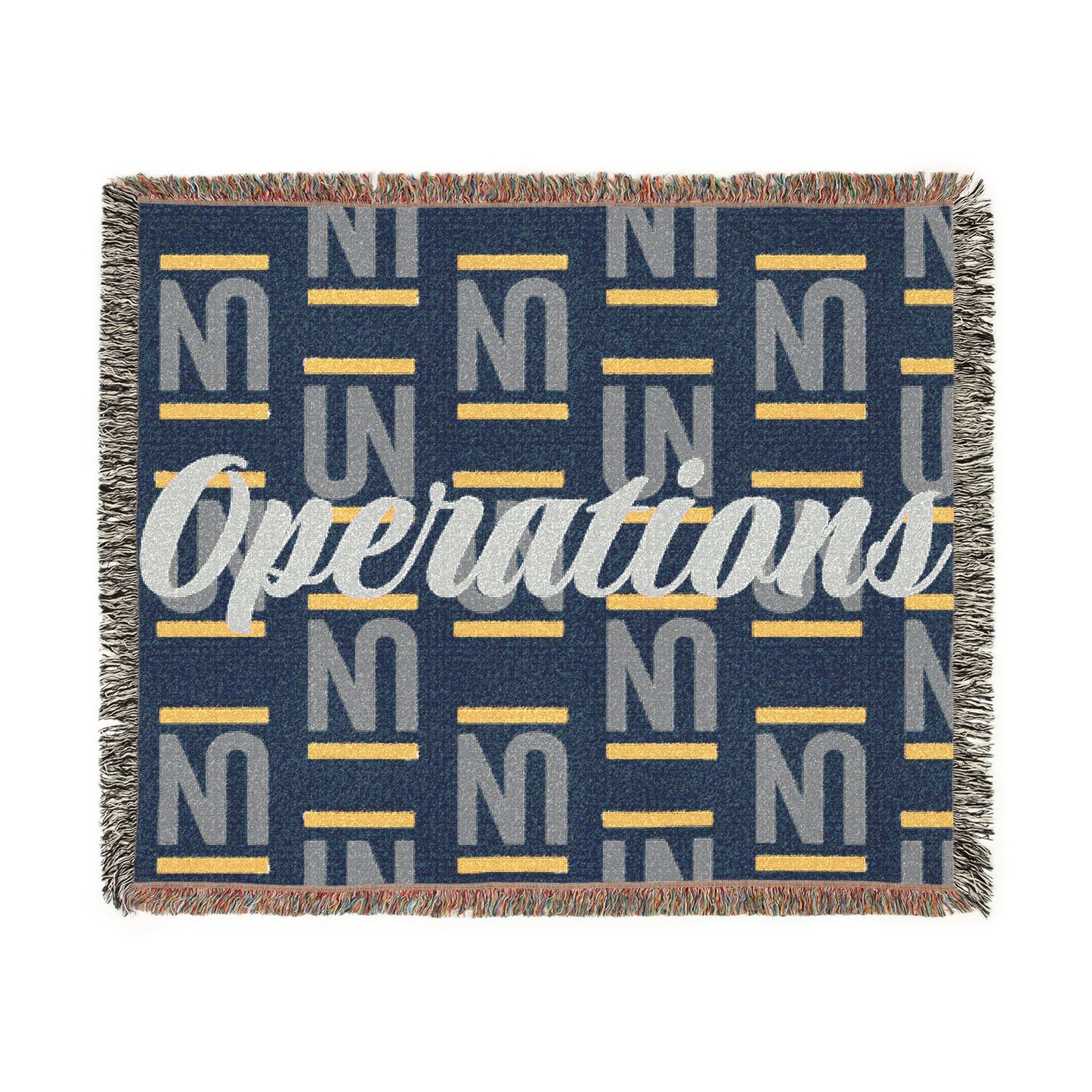 Operations Pattern Woven Blanket — Cozy Team Logo Throw for Office, Home & Gifts