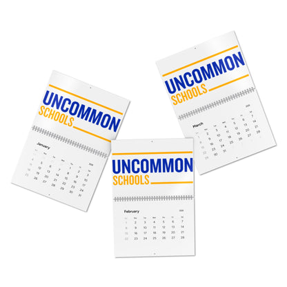 Uncommon Schools 2026 Wall Calendar — Monthly School Calendar