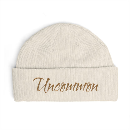 Uncommon Cuff Beanie — Embroidered Script Winter Hat
