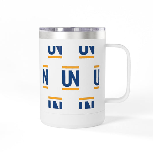 15oz Insulated Coffee Tumbler — Modern Block Letter Pattern 'UN'