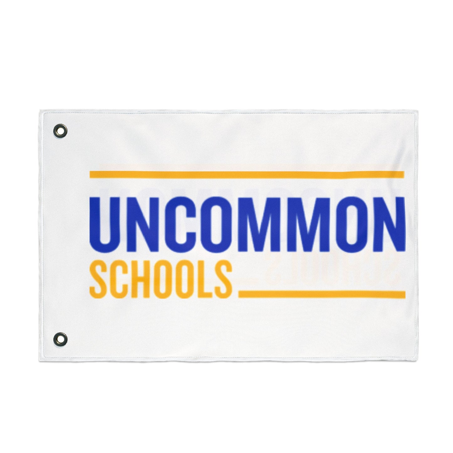 Uncommon Schools Double-Sided Flag — Blue & Gold School Banner