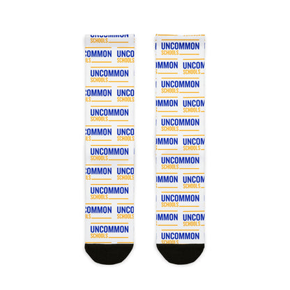 Uncommon School Logo Crew Socks — Sublimated Athletic Novelty Socks