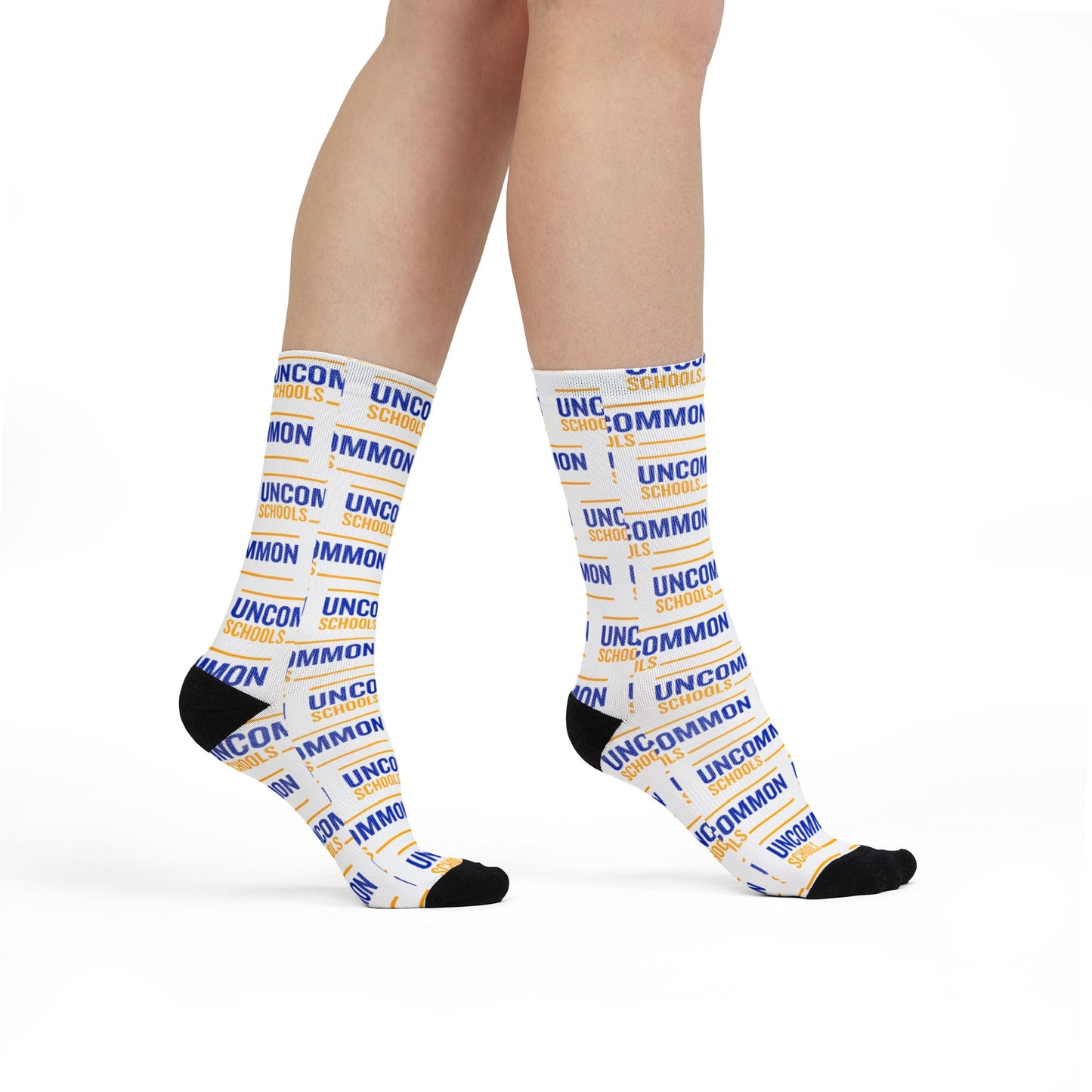 Uncommon School Logo Crew Socks — Sublimated Athletic Novelty Socks