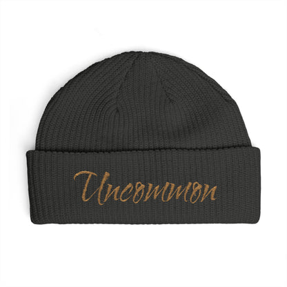 Uncommon Cuff Beanie — Embroidered Script Winter Hat