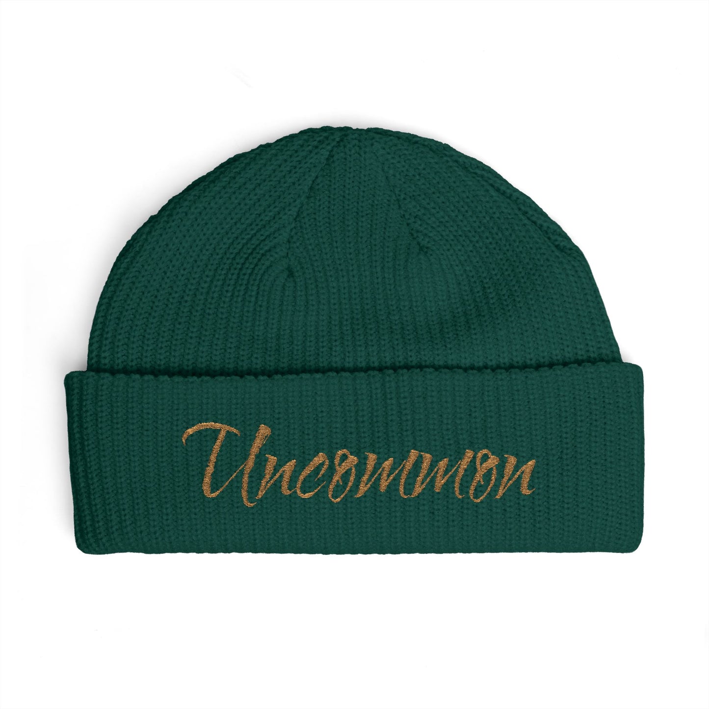 Uncommon Cuff Beanie — Embroidered Script Winter Hat