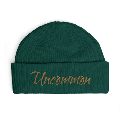 Uncommon Cuff Beanie — Embroidered Script Winter Hat
