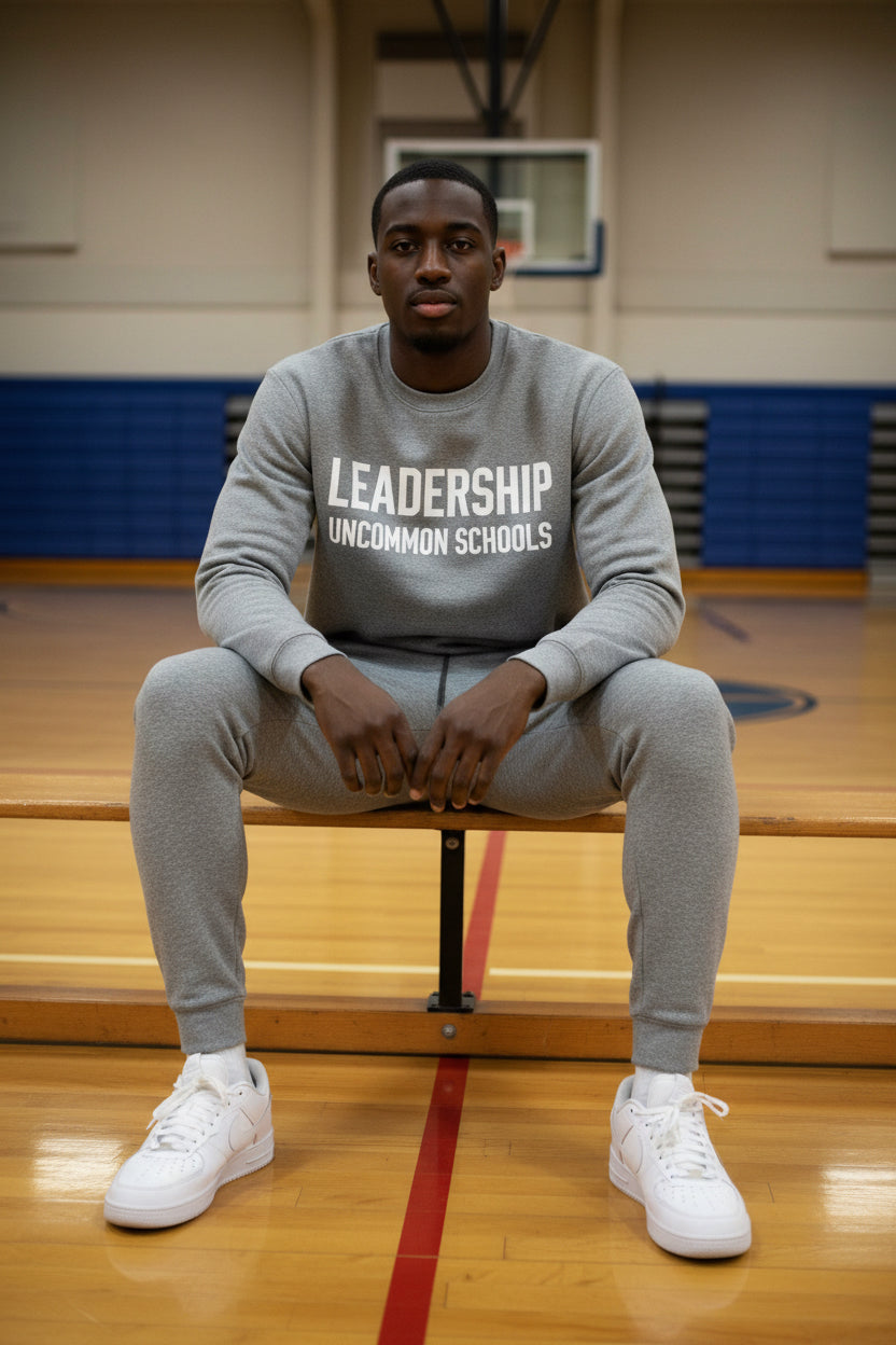 Leadership Embroidered Joggers — Unisex Fleece Sweatpants with 'Leadership' Side Script
