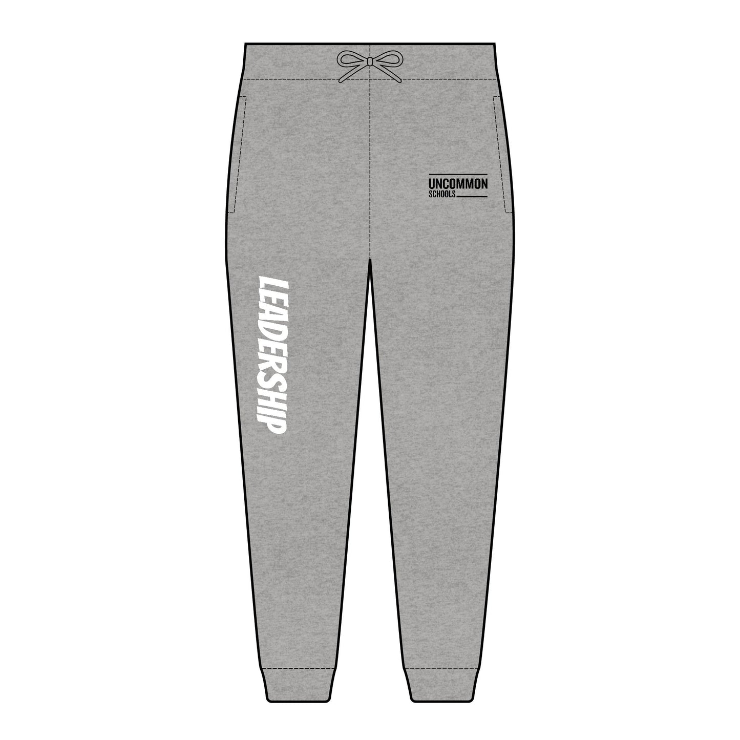 Leadership Embroidered Joggers — Unisex Fleece Sweatpants with 'Leadership' Side Script