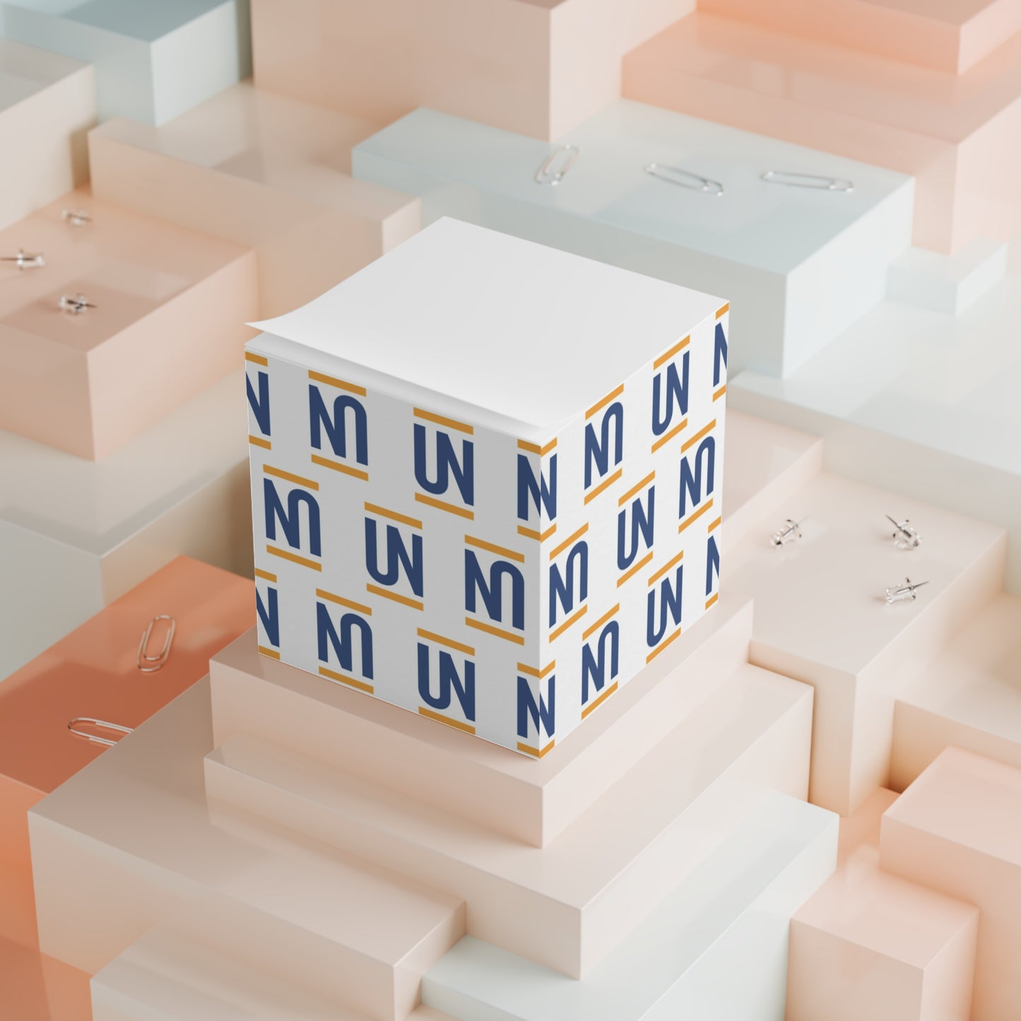 Monogram Note Cube – Branded Pattern Sticky Note Block
