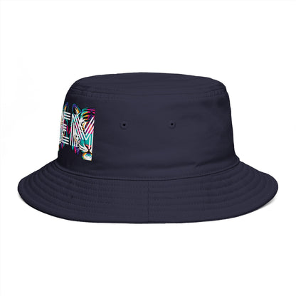 Bucket Hat - Colorful Glitch 'UBEM' Graphic Streetwear Hat