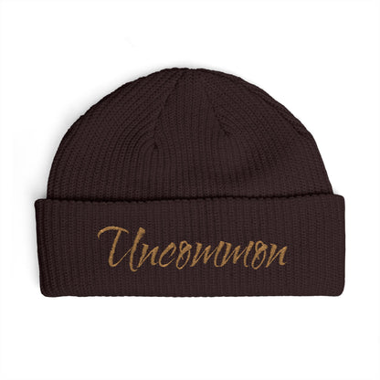 Uncommon Cuff Beanie — Embroidered Script Winter Hat