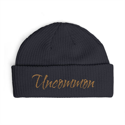 Uncommon Cuff Beanie — Embroidered Script Winter Hat