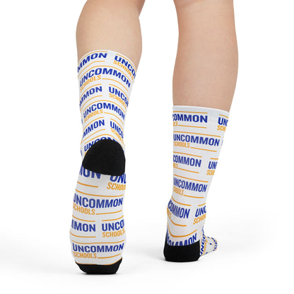 Uncommon School Logo Crew Socks — Sublimated Athletic Novelty Socks