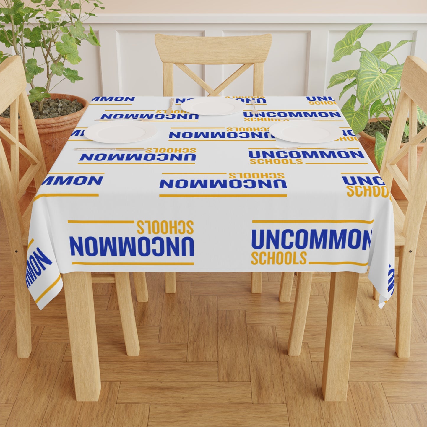 Uncommon Schools Blue Logo Tablecloth — Branded School Event Table Cover