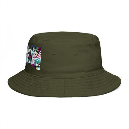 Bucket Hat - Colorful Glitch 'UBEM' Graphic Streetwear Hat