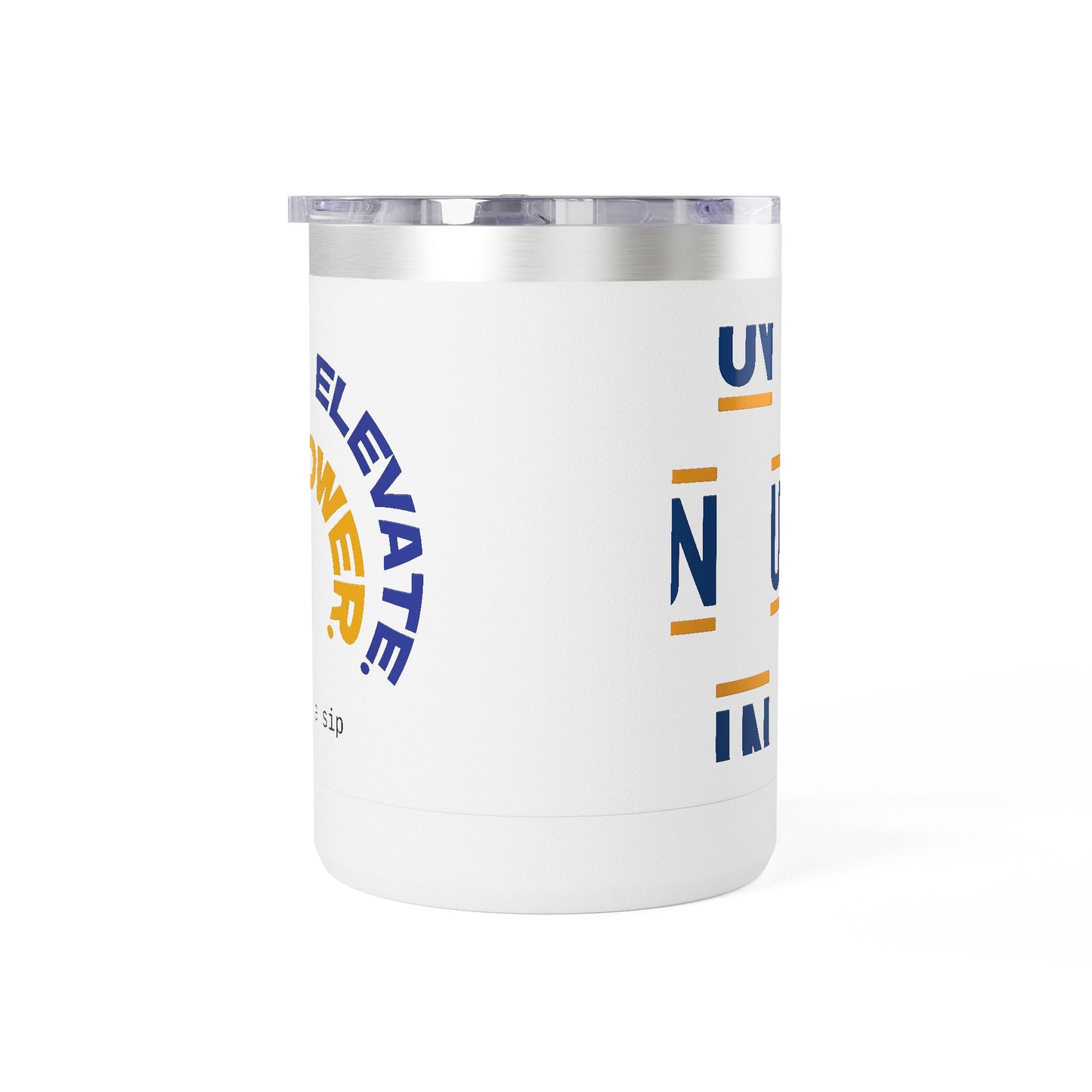 15oz Insulated Coffee Tumbler — Modern Block Letter Pattern 'UN'
