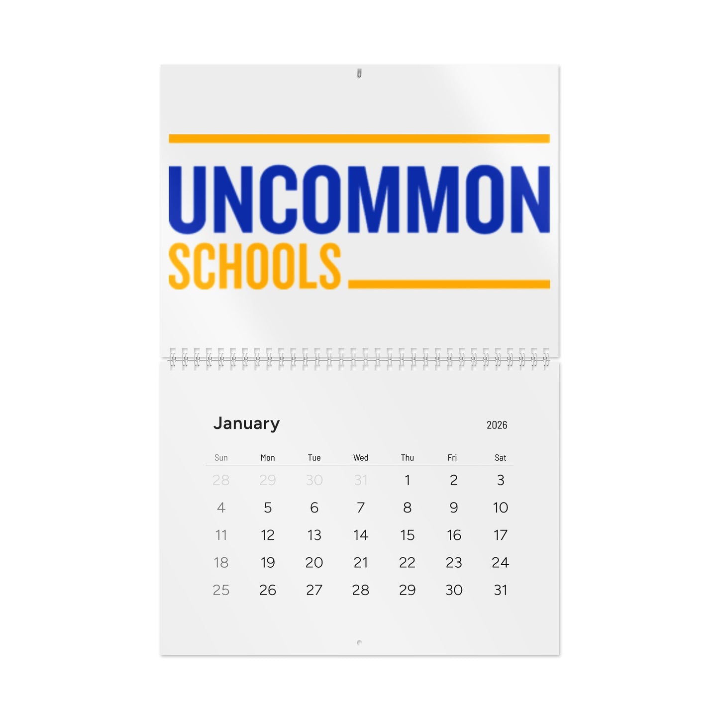 Uncommon Schools 2026 Wall Calendar — Monthly School Calendar