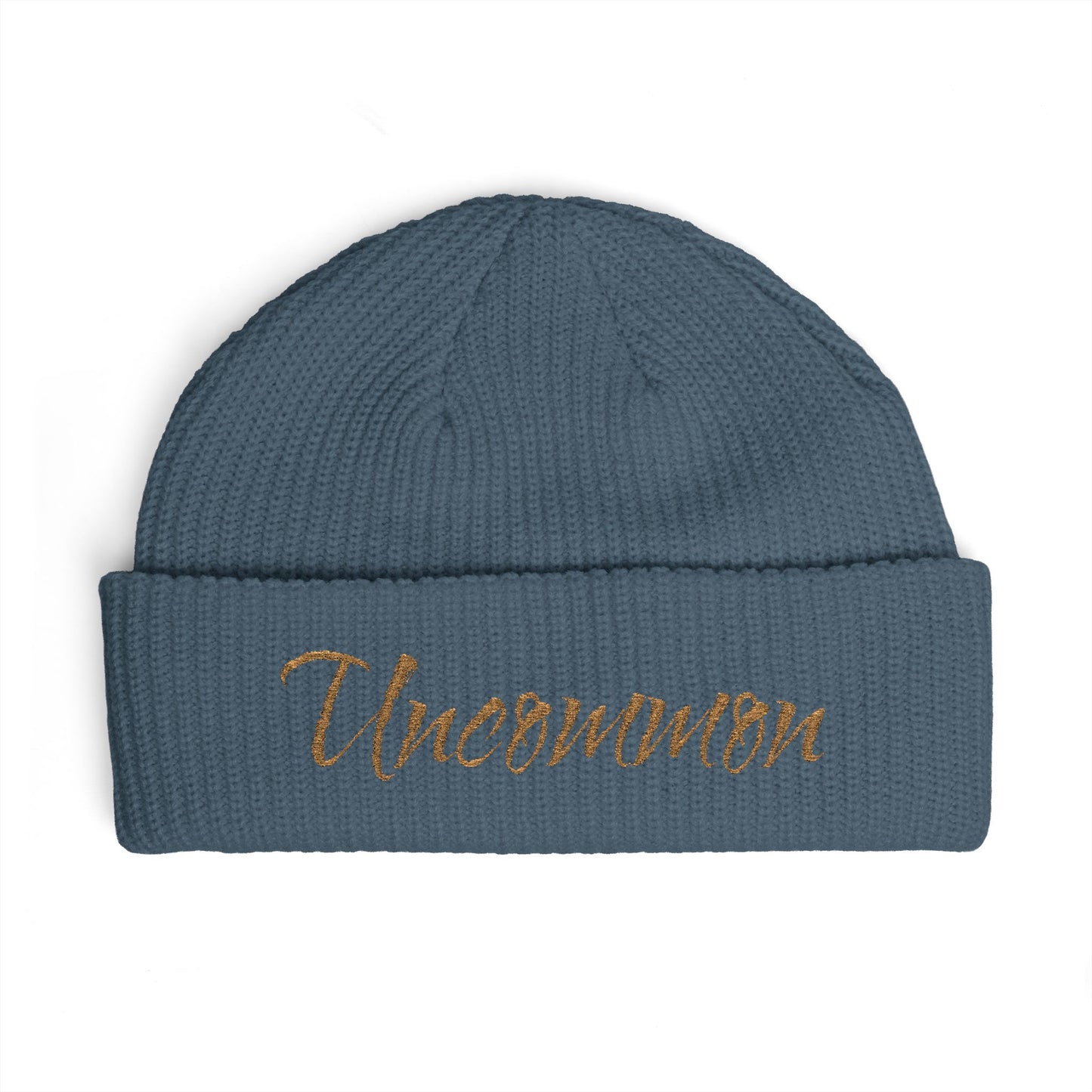 Uncommon Cuff Beanie — Embroidered Script Winter Hat