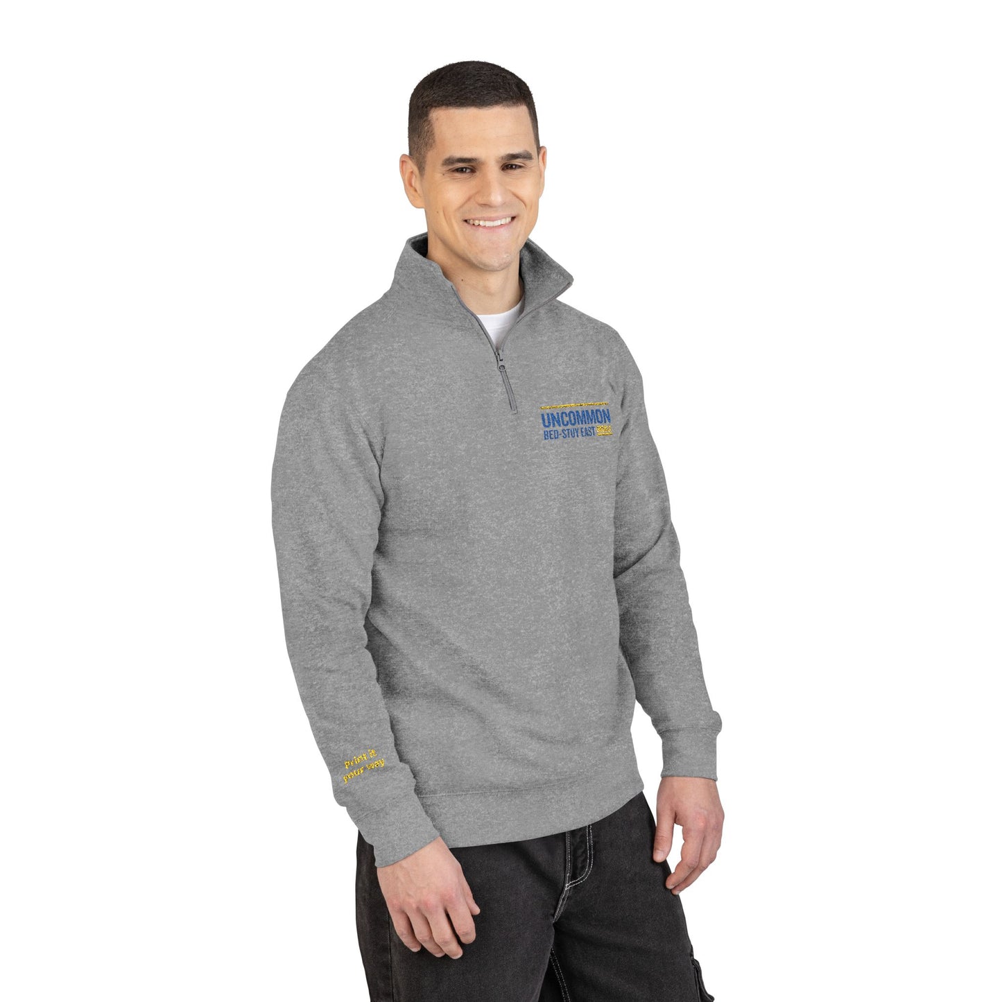 Embroidered Fleece Pullover - Retro Sunshine Script