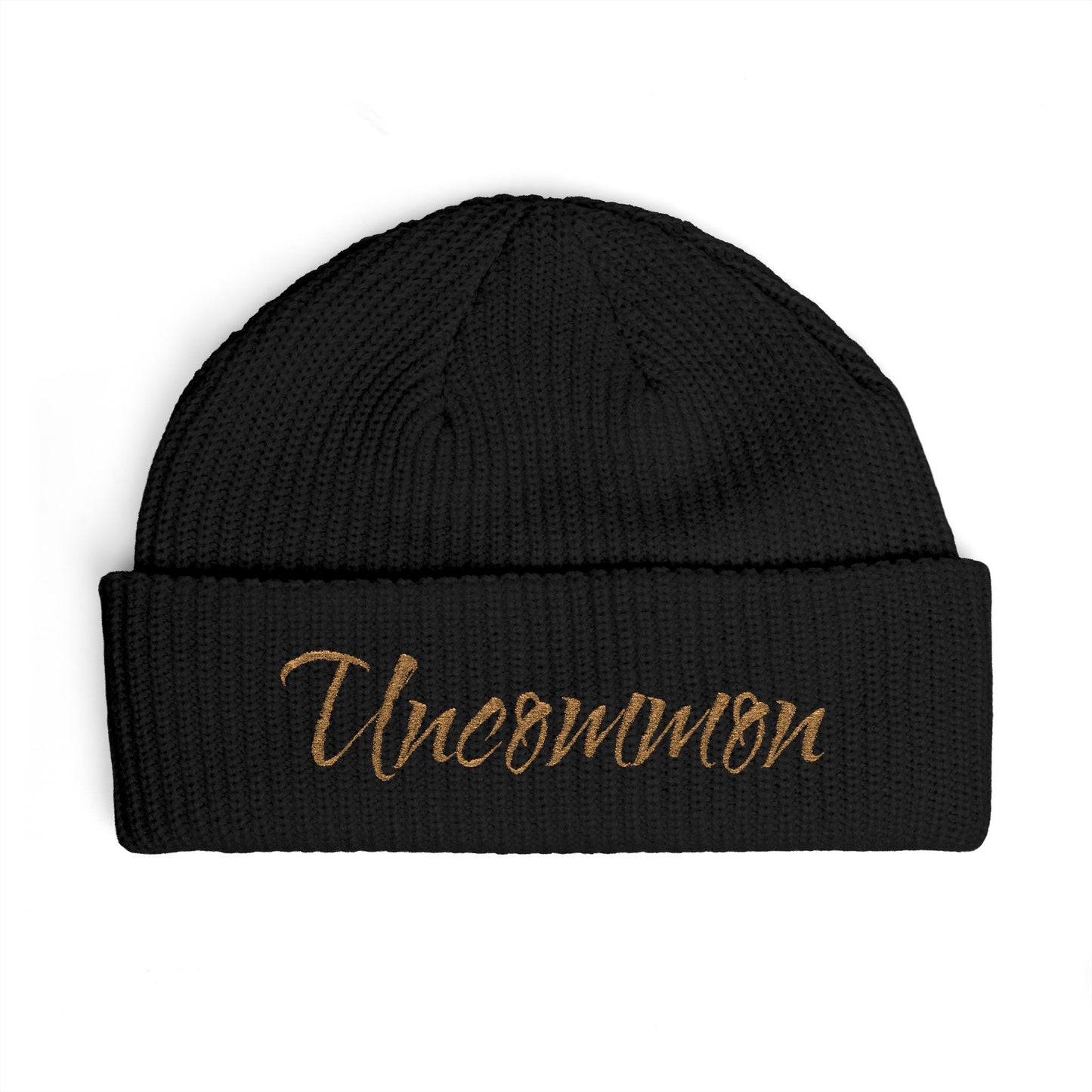 Uncommon Cuff Beanie — Embroidered Script Winter Hat