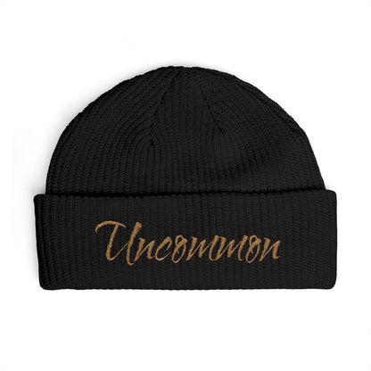 Uncommon Cuff Beanie — Embroidered Script Winter Hat
