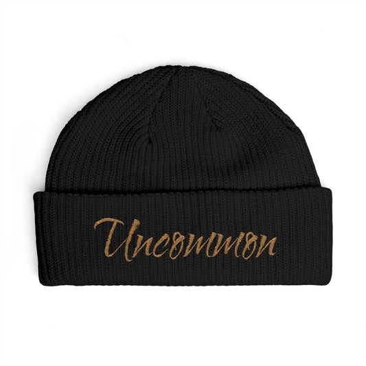 Uncommon Cuff Beanie — Embroidered Script Winter Hat