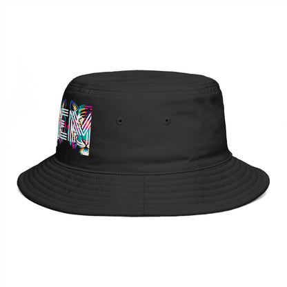 Bucket Hat - Colorful Glitch 'UBEM' Graphic Streetwear Hat
