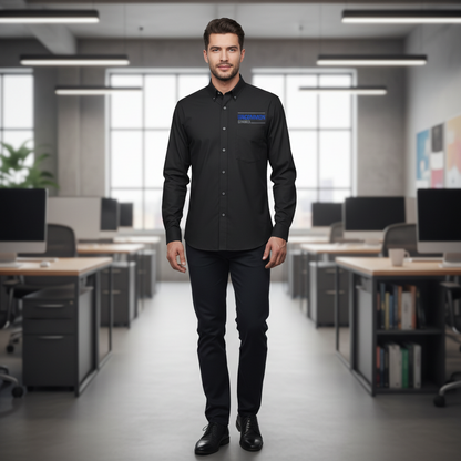 Button Down Blue and Gray